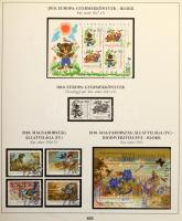 Magyar tétel, benne régi és modern kiadások, blokkok, emlékívek, nagyalakú előnyomott album, A4-es és közepes berakóban + genotermben