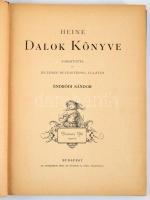 Heine, [Heinrich]: Dalok Könyve. Ford. és jellemző bevezetéssel ellátta: Endrődi Sándor. Thumann Pál rajzaival. Bp., é.n. (cca 1900-1910), Athenaeum, 4 sztl. lev.+ XVI+189+1 p. Kiadói aranyozott egészvászon-kötés, kopott, foltos borítóval.