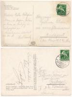 2 db RÉGI magyarországi város képeslap: Budapest, Halászbástya és Gödöllő, királyi parkrészlet / 2 p...