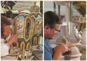 15 db MODERN motívum képeslap: Herendi porcelán / 15 modern motive postcards: Hungarian Herend porce...