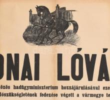1896 Bp., Katonai lóvásár hirdetménye, restaurált, 62×47 cm