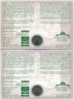 2002. 100Ft "Kossuth" (2x) elsőnapi veretek, sorszámkövető díszlapokon "011331",...