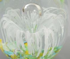 2 db kézi készítésű levélnehezék., tojás üveg. 10 cm