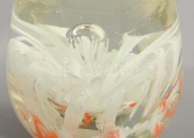 2 db kézi készítésű levélnehezék., tojás üveg. 10 cm