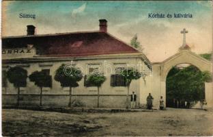 1951 Sümeg, Kórház és kálvária. László Sándor kiadása (EB)