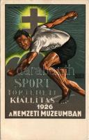1926 Sporttörténeti kiállítás a Nemzeti Múzeumban reklám. Kellner és Mohrlüder Rt. / Sports History Exhibition, National Museum, advertisement s: Manno Miltiades (magyar sportember, grafikus, festő- és szobrászművész) (EB)