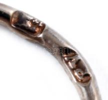 Arany (Au) fülbevaló pár, jelzett, gránát berakással, bruttó 1,23g