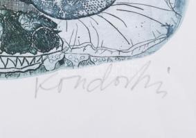 Kondor Lajos (1926-2006): 1001 éjszaka. Színes rézkarc, papír, jelzett, művészpéldány EA X/XV számoz...