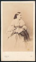 1856 Maria Nyikolajevna Romanova (1819-1876) orosz nagyhercegnő, keményhátú fotó Verry páriszi műterméből, 10,5×6,5 cm