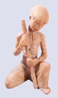 Kovács Margit (1902-1977): Pásztorfiú bottal. Terrakotta, jelzett, hibátlan, m:23 cm