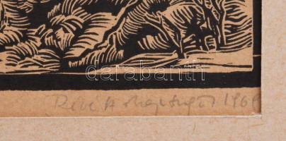 Révész Napsugár (1944-): Thomas Mann, A kiválasztott (illusztráció). Linómetszet, papír, jelzett, pa...