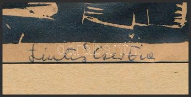 Lisztes Cser Éva (-): Kecskeméti részlet, 1976. Linómetszet, papír, jelzett, paszpartuban, 10×19,5 c...