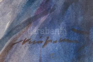 Kiss J. Zoltán (?-?), működött 1920-1960 körül Kecskeméten: Arckép. Akvarell, papír. Jelzett. Üvegez...