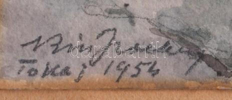 Kiss J. Zoltán (?-?), működött 1920-1960 körül Kecskeméten: Tokaji részlet, 1954. Akvarell, papír. J...