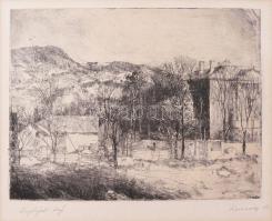 Szemerédy Miklós (-): Zugligeti táj. Rézkarc, papír, jelzett, paszpartuban, 15x19,5 cm