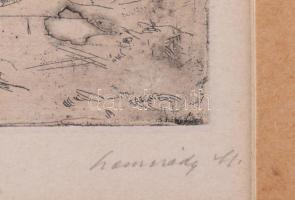 Szemerédy Miklós (-): Zugligeti táj. Rézkarc, papír, jelzett, paszpartuban, 15x19,5 cm