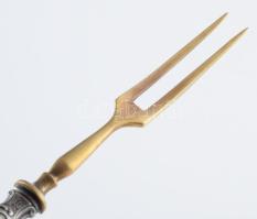 Ezüst (Ag) nyelű 3 darab süteményszervírozó, jelzett, h: 17-18 cm