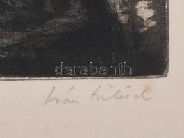 Iván Szilárd (1912-1988): Úton (cím nélkül). Rézkarc, aquatinta, papír, jelzett, kartonra kasírozva....