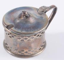 Ezüst (Ag) mustártartó szerelék, üveg nélkül, jelzett, nettó 20,2g