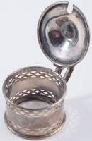 Ezüst (Ag) mustártartó szerelék, üveg nélkül, jelzett, nettó 20,2g