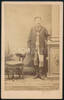 cca 1865 Lukits Antal (1812-1886) földmérő, keményhátú fotó Bayer&amp;Weber pécsi műterméből, 10,5×6,5 cm