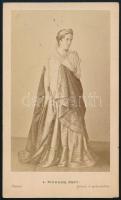 cca 1858 Rachel Felio (1821-1858) francia színésznő, keményhátú fotó Pierson párizsi műterméből, 10,5×6,5 cm