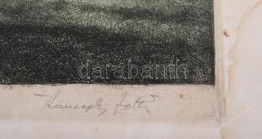 Kaveczky Zoltán (1897-1965): Tiszaparti fűzfák. Színezett rézkarc, papír, jelzett. Lap széle foltos....