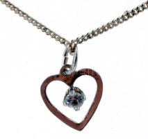 Ezüst (Ag) nyaklánc, köves medállal, jelzett, bruttó 2,2g