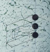 Matzon Ákos (1945-): Escher után..., 2011. Akril, olaj, karton, jelezve balra lent. Hátoldalán is je...