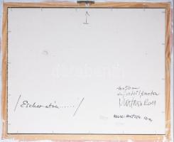 Matzon Ákos (1945-): Escher után..., 2011. Akril, olaj, karton, jelezve balra lent. Hátoldalán is je...