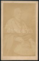 cca 1860 Kollárcsik István (1796-1869) püspök festmény nyomán készült keményhátú fotója Pekár Sándor rozsnyói műterméből, 10,5×6,5 cm