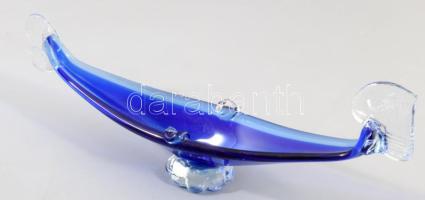 Murano anyagában színezett asztaldísz, hibátlan, h: 32 cm