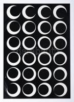 Ulrichs, Timm (1940-): Interferenciák (cím nélkül). Szitanyomat, papír, jelezve jobbra lent, számozva balra lent: 4/100, üvegezett fakeretben, 62x44 cm