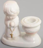 Gyermekfigurás gyertyatartó pár, m: 6,5 cm