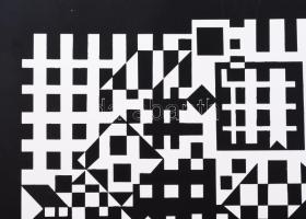 Vasarely Victor (1908-1997): Cím nélkül. Szitanyomat, papír. Jelzés nélkül. Kisebb gyűrődésekkel. 28...