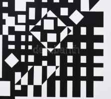 Vasarely Victor (1908-1997): Cím nélkül. Szitanyomat, papír. Jelzés nélkül. Kisebb gyűrődésekkel. 28...