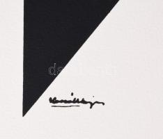 Kassák Lajos (1887-1967): Képarchitektúra (cím nélkül). Szitanyomat, papír. Jelzett a nyomaton. Pest...