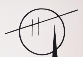 Kassák Lajos (1887-1967): Képarchitektúra (cím nélkül). Szitanyomat, papír. Jelzett a nyomaton. Pest...