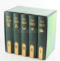 Hóman-Szekfű: Magyar történet I-V. Reprint kiadás! Bp., 1990, Maecenas. Kiadói félbőrkötésben (műbőr), kísérő tanulmánnyal, kiadói védőtokban, jó állapotban.