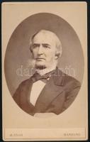 cca 1880 Friedrich Wilhelm Beneke (1824-1882) német gyógyszerész portréja, keményhátú fotó M. Paar marburgi műterméből, 10,5×6,5 cm