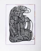 Lajos Ferenc (1912-1998): Jelenet, 1978. Tus, papír, jelezve. 39x28 cm. Papírra kasírozva.