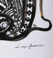 Lajos Ferenc (1912-1998): Jelenet, 1978. Tus, papír, jelezve. 39x28 cm. Papírra kasírozva