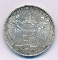 1939. 5P Ag "Horthy balra" T:AU kis patina Adamo P8.2
