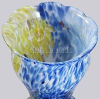 Anyagában színezett váza, hibátlan, m: 17 cm