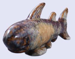 Mázas kerámia hal figura, hibátlan, h:22 cm