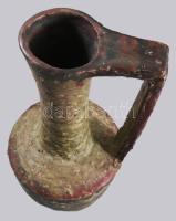 Midcentury jelzett iparművész váza, kis mázhibával, m: 24,5 cm