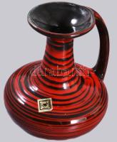 Midcentury iparművész kancsóváza, Iparművészeti Vállalat címkével, m: 19 cm