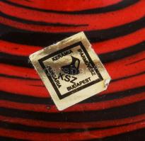 Midcentury iparművész kancsóváza, Iparművészeti Vállalat címkével, m: 19 cm