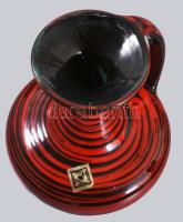 Midcentury iparművész kancsóváza, Iparművészeti Vállalat címkével, m: 19 cm