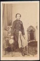 cca 1865 Csukics Adolf portréja, keményhátú fotó Mayer György pesti műterméből, 10,5×6,5 cm